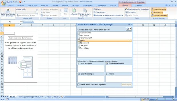 créer un tableau croisé dynamique à partir d'Excel